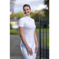 Polo de concours HKM Skadi manches courtes femme Blanc