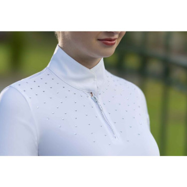 Polo de concours HKM Skadi manches courtes femme Blanc