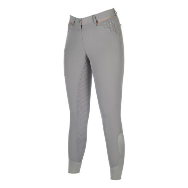 Pantalon HKM Rosegold Sparkle Style 1/1 en silicone Gris / or rose