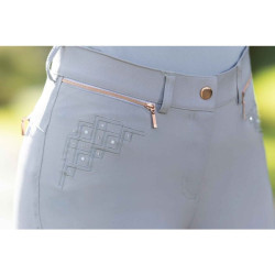 Pantalon HKM Rosegold Sparkle Style 1/1 en silicone Gris / or rose