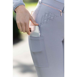 Pantalon HKM Rosegold Sparkle Style 1/1 en silicone Gris / or rose