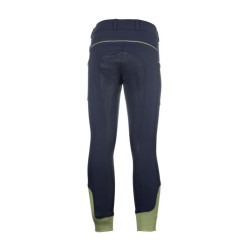 Pantalon HKM Claire fond 1/1 en silicone Bleu foncé Pantalon HKM Claire fond 1/1 en silicone Bleu foncé
