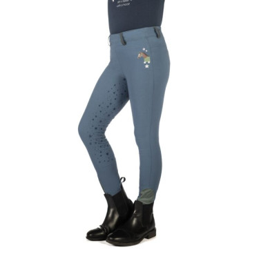 Legging HKM Pony Dream II fond 1/1 en silicone Bleu gris