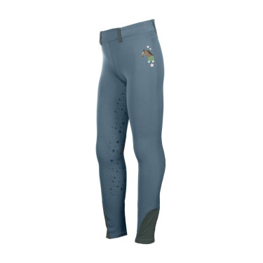 Legging HKM Pony Dream II fond 1/1 en silicone Bleu gris