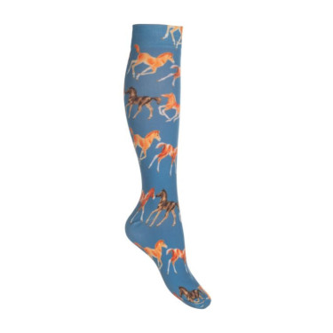 Chaussettes HKM Pony Club Bleu gris