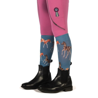 Chaussettes HKM Pony Club Bleu gris