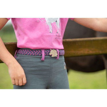 Ceinture élastique HKM Claire Kids Rose / vert