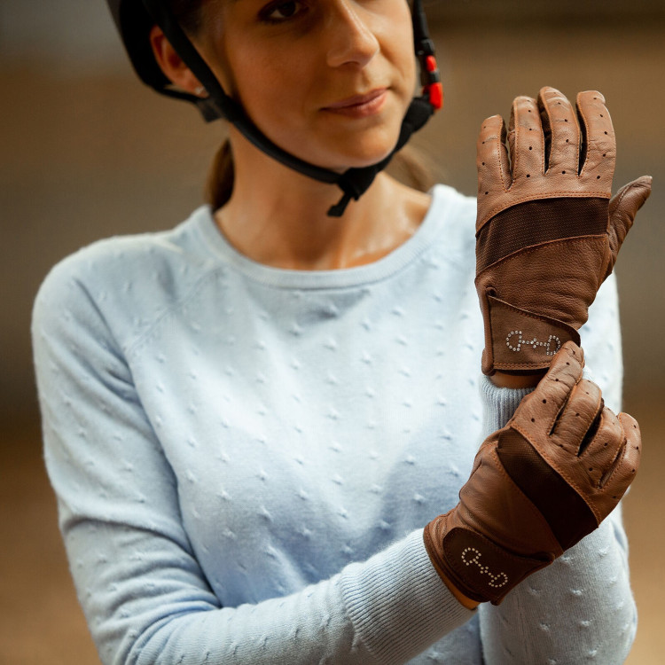Gants cuir et mesh femme Horze Gants cuir et mesh femme Horze
