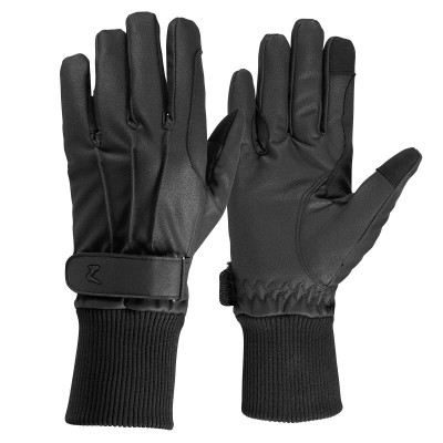 Gants en cuir PU doublés polaire Horze Noir