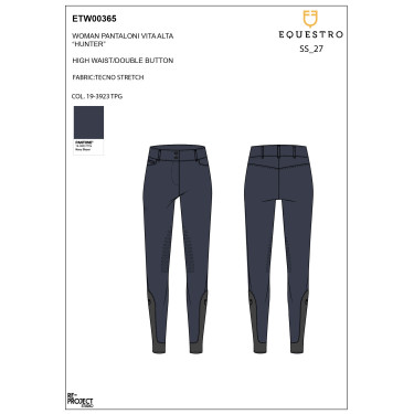 Pantalon d’équitation femme taille haute grip genou Equestro Pantalon d’équitation femme taille haute grip genou Equestro
