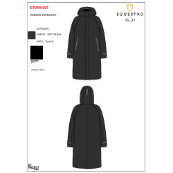 Veste Softshell long femme avec ouverture arrière Equestro Noir