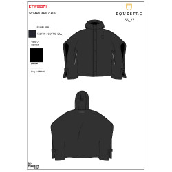 Cape technique imperméable femme Equestro Noir