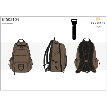 Sac à dos technique unisexe en ripstop Equestro Marron foncé
