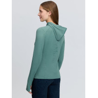 Haut technique à capuche Heidi LeMieux Aloe Bleu Haut technique à capuche Heidi LeMieux Aloe Bleu