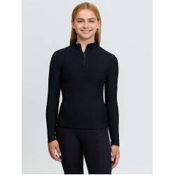 T-shirt technique côtelé Raye LeMieux Young Rider Noir