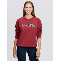 Sweat-shirt LeMieux col rond style Varsity Vida femme Russet Orange