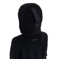 Sweat à capuche zippé en polaire teddy unisexe pour enfants Equestro Noir / noir