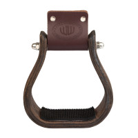 Étrier western en bois avec semelle antidérapante en caoutchouc Westwood Marron foncé Étrier western en bois avec semelle antidérapante en caoutchouc Westwood Marron foncé