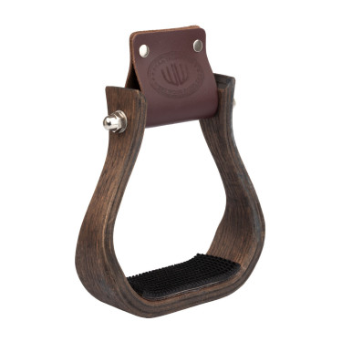 Étrier western en bois avec semelle antidérapante en caoutchouc Westwood Marron foncé Étrier western en bois avec semelle antidérapante en caoutchouc Westwood Marron foncé