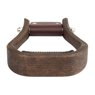 Étrier western en bois avec semelle antidérapante en caoutchouc Westwood Marron foncé Étrier western en bois avec semelle antidérapante en caoutchouc Westwood Marron foncé