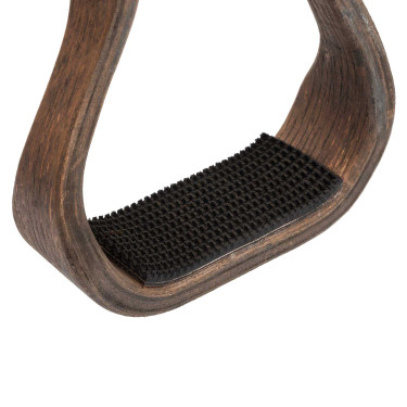 Étrier western en bois avec semelle antidérapante en caoutchouc Westwood Marron foncé Étrier western en bois avec semelle antidérapante en caoutchouc Westwood Marron foncé