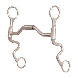 Mors Western satiné avec demi-articulation tiges courbes Pool's Mors Western satiné avec demi-articulation tiges courbes Pool's