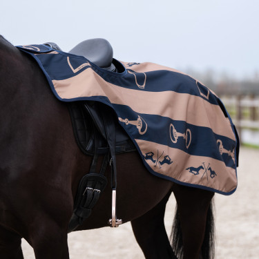 Couvre-reins HV Polo Gwenny print outdoor Marine / camel Bleu Couvre-reins HV Polo Gwenny print outdoor Marine / camel Bleu