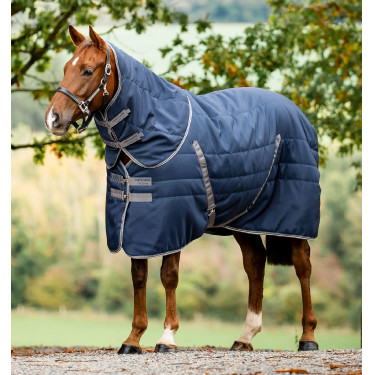 Couverture d’écurie Rambo 400 g Horseware Marine / orage / gris argent Bleu marine