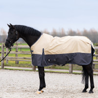 Couverture de paddock Imperial Riding Limited 100gr avec couvre-cou Beige / gris Couverture de paddock Imperial Riding Limited 100gr avec couvre-cou Beige / gris