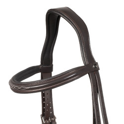 Bridon rembourrée Supreme avec broderies décoratives Marron foncé