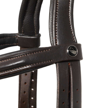 Bridon rembourrée Supreme avec broderies décoratives Marron foncé