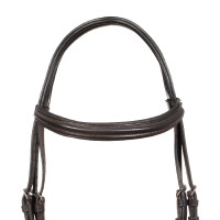 Bridon Supreme à relief carré en cuir Marron foncé