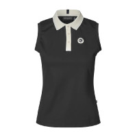 Polo sans manche femme en piqué KLLaura Kingsland Noir Polo sans manche femme en piqué KLLaura Kingsland Noir