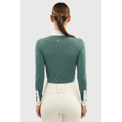 Polo de concours Harcour Coco femme Paon Bleu Polo de concours Harcour Coco femme Paon Bleu