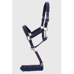 Licol et longe Harcour Amour Marine / rose Bleu Licol et longe Harcour Amour Marine / rose Bleu