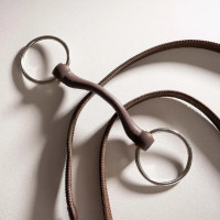 Mors simple à anneaux Velari Flex passage de langue rigide 20mm Blanc