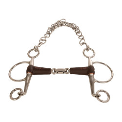 Mors Pelham court Velari Flex double brisure medium 18mm Blanc Mors Pelham court Velari Flex double brisure medium 18mm Blanc