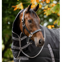 Couvre-cou d’écurie Rambo 200 g Horseware Noir / orage / gris argent Couvre-cou d’écurie Rambo 200 g Horseware Noir / orage / gris argent