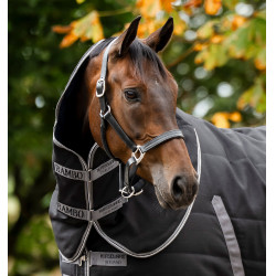 Couvre-cou d’écurie Rambo 200 g Horseware Noir / orage / gris argent