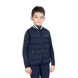 Veste sans manches Equestro technique enfant col en maille Marine blazer Bleu marine Veste sans manches Equestro technique enfant col en maille Marine blazer Bleu marine