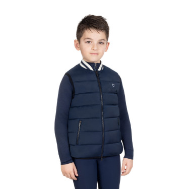 Veste sans manches Equestro technique enfant col en maille Marine blazer Bleu marine Veste sans manches Equestro technique enfant col en maille Marine blazer Bleu marine