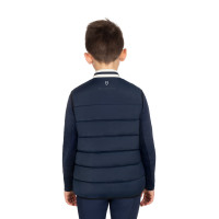 Veste sans manches Equestro technique enfant col en maille Marine blazer Bleu marine