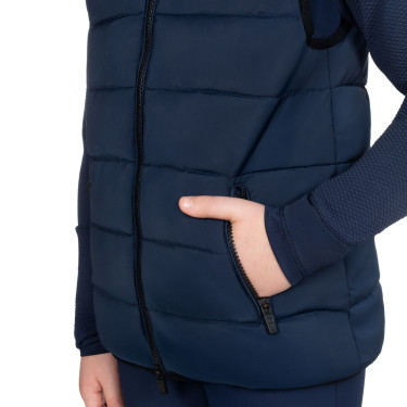 Veste sans manches Equestro technique enfant col en maille Marine blazer Bleu marine Veste sans manches Equestro technique enfant col en maille Marine blazer Bleu marine