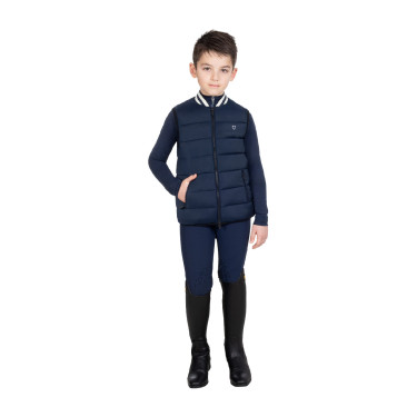 Veste sans manches Equestro technique enfant col en maille Marine blazer Bleu marine Veste sans manches Equestro technique enfant col en maille Marine blazer Bleu marine