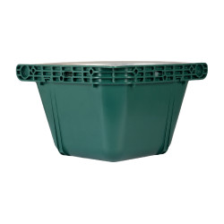 Mangeoire d’angle avec bord métallique et deux supports muraux Capacité 16 litres AmaHorse Vert