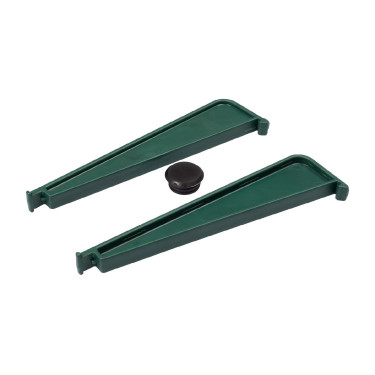Mangeoire d’angle avec bord métallique et deux supports muraux Capacité 16 litres AmaHorse Vert