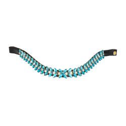 Frontal en cuir Equestro Blue Jets Crystal