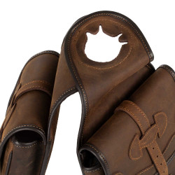 Sacoches de selle western en cuir Pool's Marron foncé