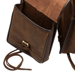 Sacoches de selle western en cuir Pool's Marron foncé