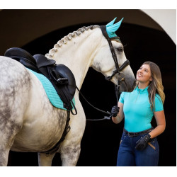 Tapis LeMieux Suede Dressage Square Azure Bleu